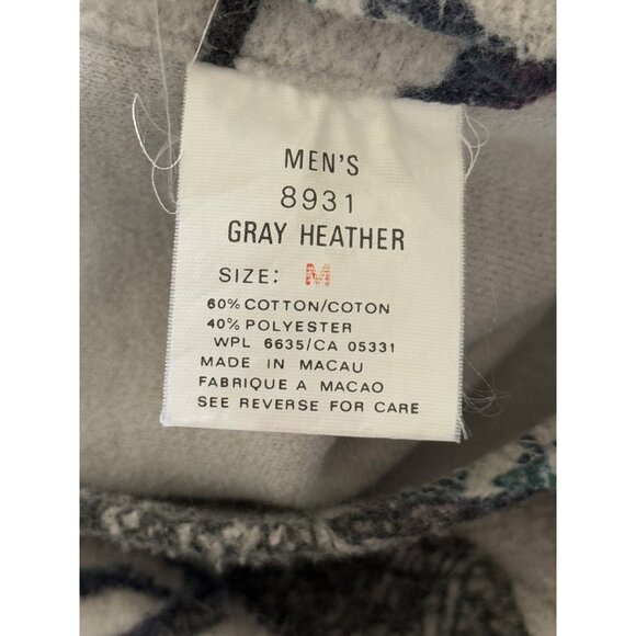 Vintage Woolrich Button-Up Flannel Shirt Fishing Print Size M Shacket Grey - Picture 6 of 6